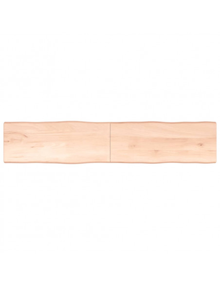 Piano per Tavolo 200x40x(2-4) cm Rovere Non Trattato Bordi Vivi