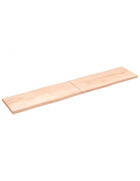 Piano per Tavolo 200x40x(2-4) cm Rovere Non Trattato Bordi Vivi