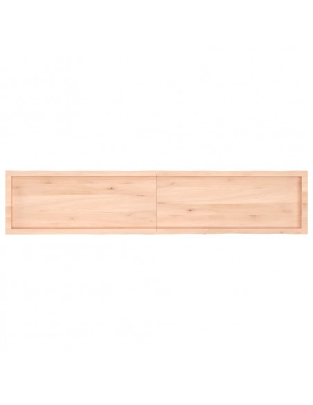 Piano per Tavolo 200x40x(2-4) cm Rovere Non Trattato Bordi Vivi