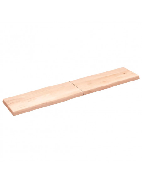 Piano per Tavolo 200x40x(2-6) cm Rovere Non Trattato Bordi Vivi