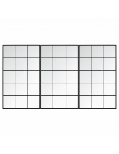 Specchi a Parete 3 pz Neri 100x60 cm in Metallo 2