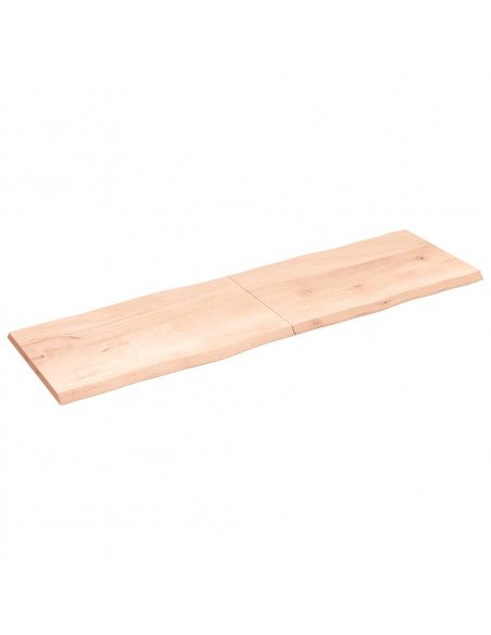 Piano per Tavolo 200x60x(2-4) cm Rovere Non Trattato Bordi Vivi
