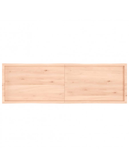 Piano per Tavolo 200x60x(2-4) cm Rovere Non Trattato Bordi Vivi