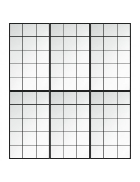 Specchi a Parete 6 pz Neri 100x60 cm in Metallo