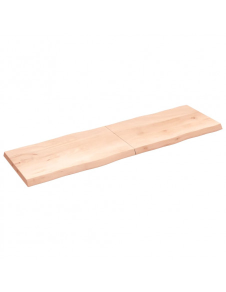 Piano per Tavolo 200x60x(2-6) cm Rovere Non Trattato Bordi Vivi