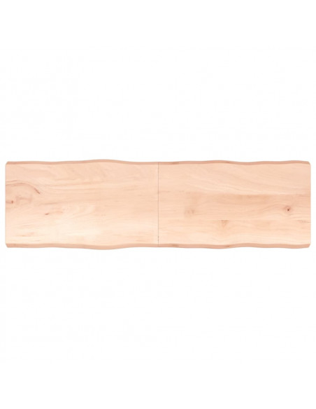 Piano per Tavolo 200x60x(2-6) cm Rovere Non Trattato Bordi Vivi