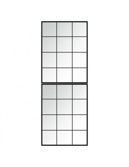 Specchi a Parete 2 pz Neri 80x60 cm in Metallo
