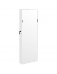 Armadio Portagioie a Specchio con Luci LED a Parete Bianco 2