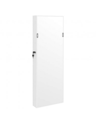 Armadio Portagioie a Specchio con Luci LED a Parete Bianco