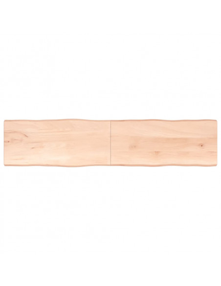 Piano per Tavolo 220x50x(2-4) cm Rovere Non Trattato Bordi Vivi