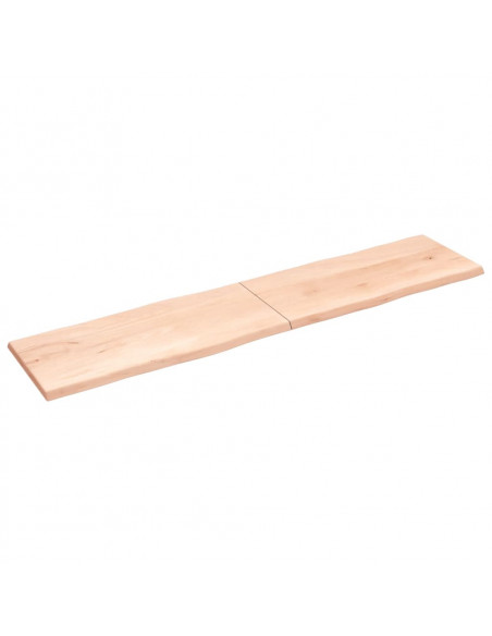 Piano per Tavolo 220x50x(2-4) cm Rovere Non Trattato Bordi Vivi