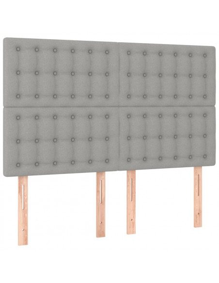 Testiere 4 pz Grigio Chiaro 72x5x78/88 cm in Tessuto