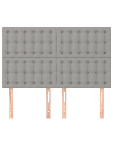 Testiere 4 pz Grigio Chiaro 72x5x78/88 cm in Tessuto