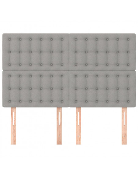 Testiere 4 pz Grigio Chiaro 72x5x78/88 cm in Tessuto