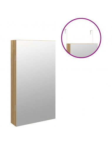 Armadio Portagioie a Specchio con Luci LED a Parete