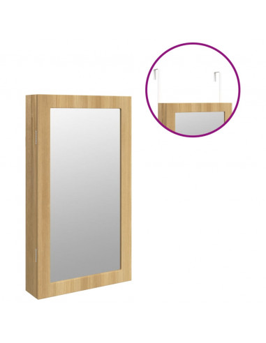 Armadio Portagioie a Specchio con Luci LED a Parete