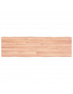 Piano Tavolo Marrone Chiaro 140x40x(2-4) cm Rovere Non Trattato 2