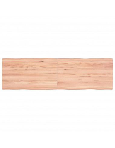 Piano Tavolo Marrone Chiaro 140x40x(2-4) cm Rovere Non Trattato