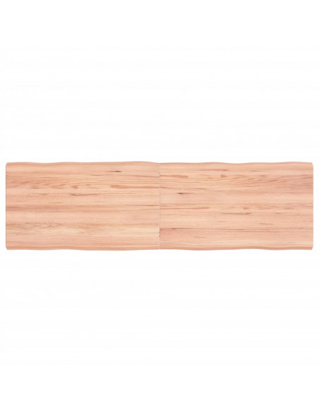 Piano Tavolo Marrone Chiaro 140x40x(2-4) cm Rovere Non Trattato