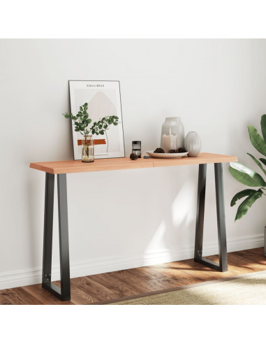 Piano Tavolo Marrone Chiaro 140x40x(2-4) cm Rovere Non Trattato