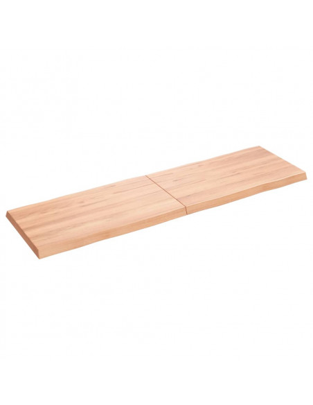 Piano Tavolo Marrone Chiaro 140x40x(2-4) cm Rovere Non Trattato