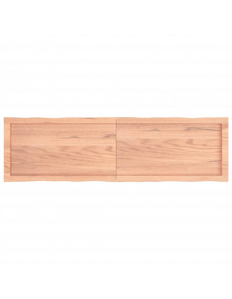 Piano Tavolo Marrone Chiaro 140x40x(2-4) cm Rovere Non Trattato