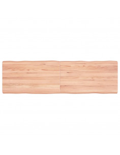 Piano Tavolo Marrone Chiaro 140x40x(2-6) cm Rovere Non Trattato 2