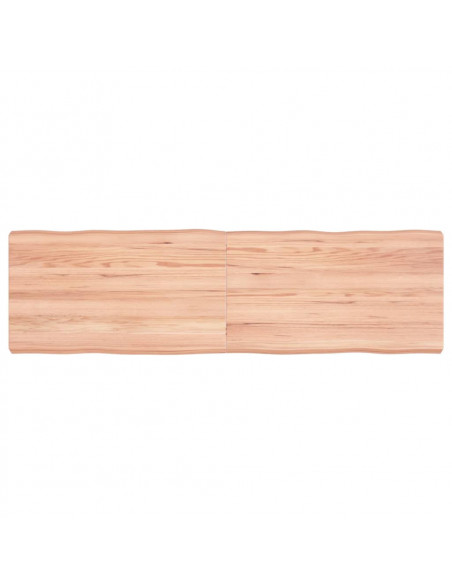 Piano Tavolo Marrone Chiaro 140x40x(2-6) cm Rovere Non Trattato