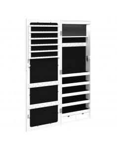 Armadio Portagioie a Specchio con Luci LED a Parete Bianco 2