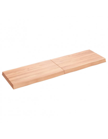 Piano Tavolo Marrone Chiaro 140x40x(2-6) cm Rovere Non Trattato