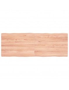 Piano Tavolo Marrone Chiaro 140x50x(2-4) cm Rovere Non Trattato 2