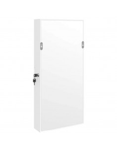 Armadio Portagioie a Specchio con Luci LED a Parete Bianco 2