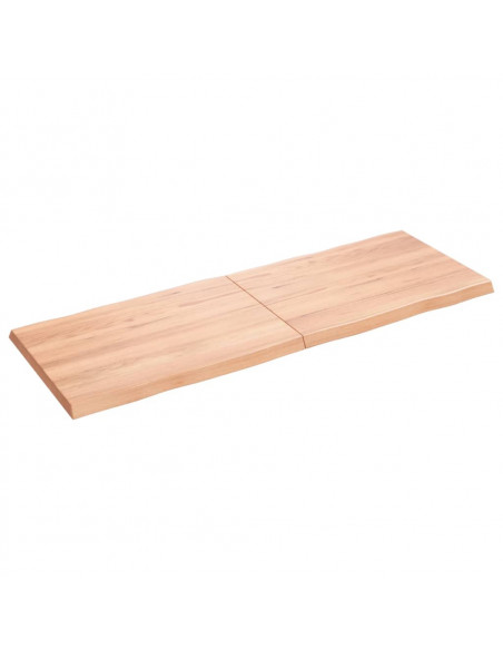 Piano Tavolo Marrone Chiaro 140x50x(2-4) cm Rovere Non Trattato
