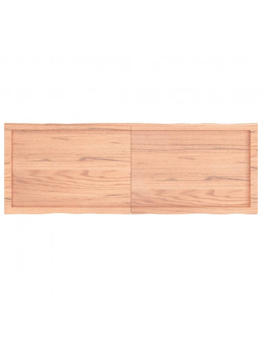 Piano Tavolo Marrone Chiaro 140x50x(2-4) cm Rovere Non Trattato
