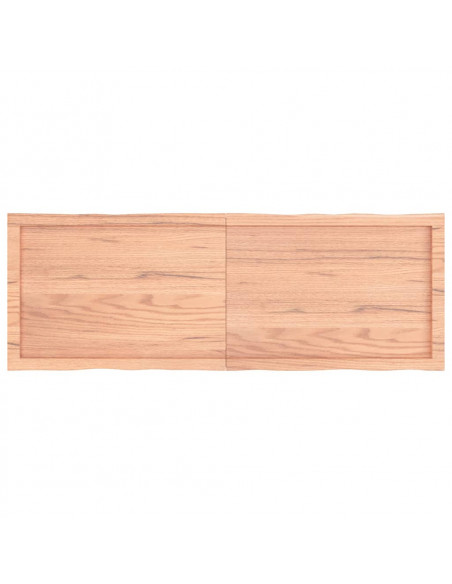 Piano Tavolo Marrone Chiaro 140x50x(2-4) cm Rovere Non Trattato