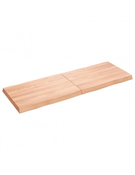 Piano Tavolo Marrone Chiaro 140x50x(2-6) cm Rovere Non Trattato