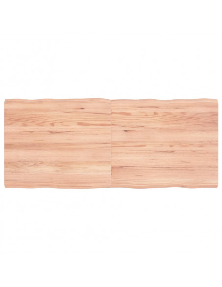 Piano Tavolo Marrone Chiaro 140x60x(2-4) cm Rovere Non Trattato