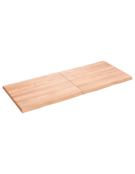 Piano Tavolo Marrone Chiaro 140x60x(2-4) cm Rovere Non Trattato