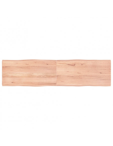 Piano Tavolo Marrone Chiaro 160x40x(2-4) cm Rovere Non Trattato