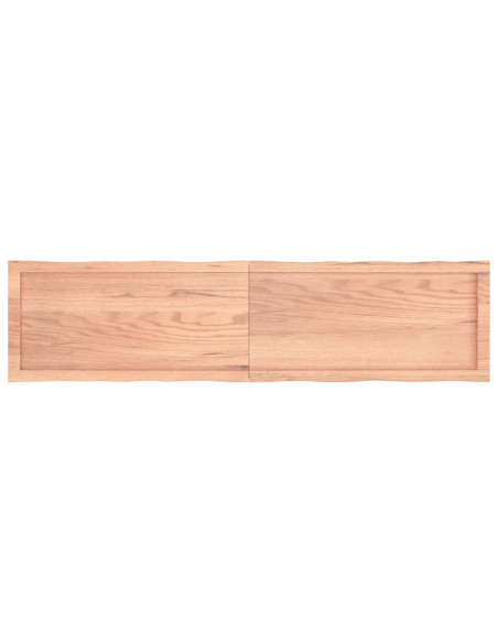 Piano Tavolo Marrone Chiaro 160x40x(2-4) cm Rovere Non Trattato