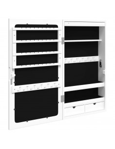 Armadio Portagioie a Specchio con Luci LED a Parete Bianco 2