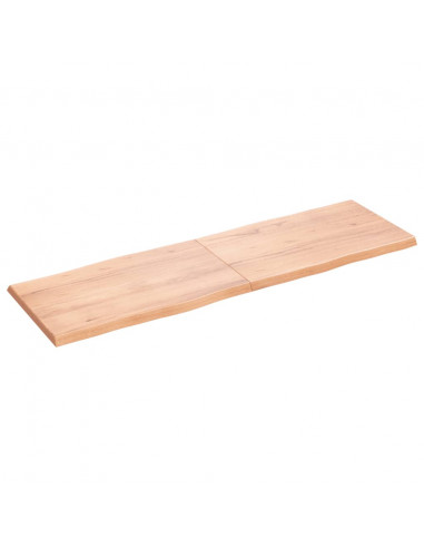 Piano Tavolo Marrone Chiaro 160x50x(2-4) cm Rovere Non Trattato