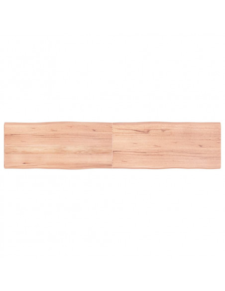 Piano Tavolo Marrone Chiaro 180x40x(2-4) cm Rovere Non Trattato