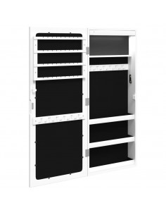 Armadio Portagioie a Specchio con Luci LED a Parete Bianco 2