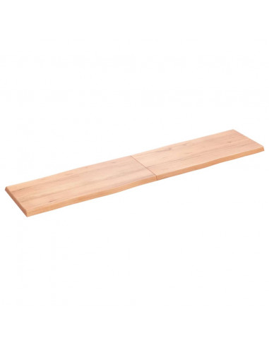 Piano Tavolo Marrone Chiaro 180x40x(2-4) cm Rovere Non Trattato