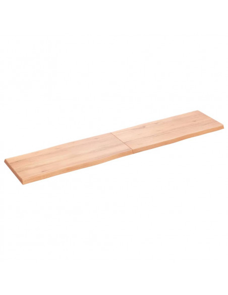 Piano Tavolo Marrone Chiaro 180x40x(2-4) cm Rovere Non Trattato