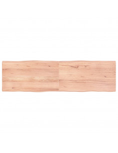 Piano Tavolo Marrone Chiaro 180x50x(2-4) cm Rovere Non Trattato 2