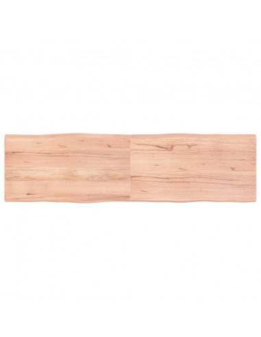 Piano Tavolo Marrone Chiaro 180x50x(2-4) cm Rovere Non Trattato