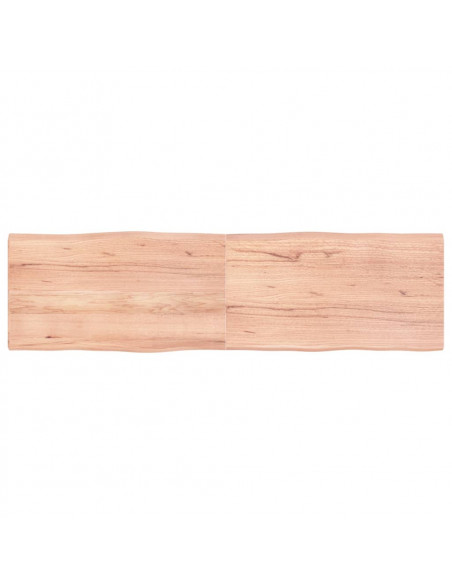 Piano Tavolo Marrone Chiaro 180x50x(2-4) cm Rovere Non Trattato