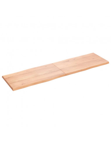 Piano Tavolo Marrone Chiaro 180x50x(2-4) cm Rovere Non Trattato